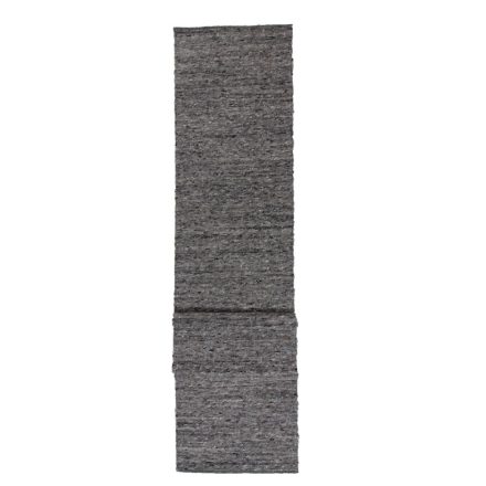 Tapis coureur gris Rustic 90x438 tapis laine pour le couloir