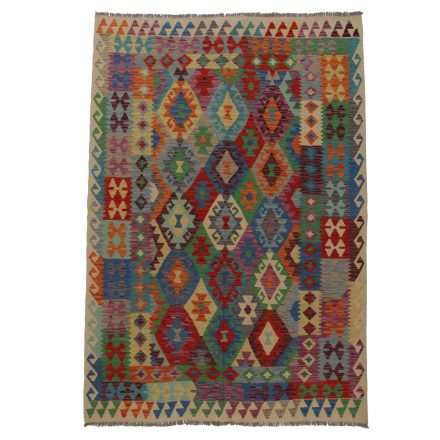 Tapis kilim ethnique Chobi 249x176 kilim en laine afghane tissé main