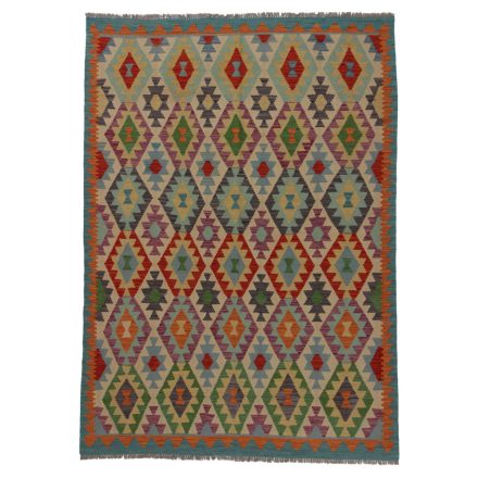 Tapis kilim ethnique ethnique Chobi 245x176 kilim en laine afghane tissé main