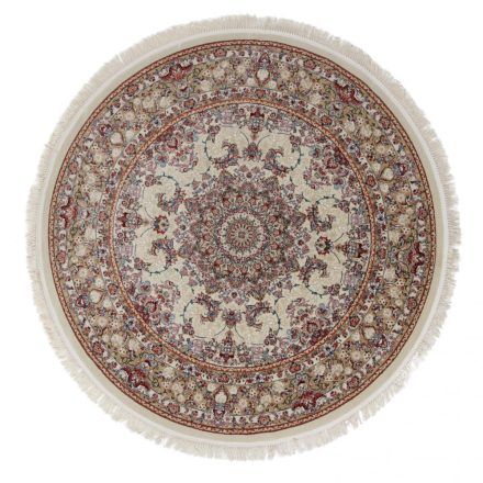 Tapis rond beige Medalion 150x150 tapis persan en acrylique de qualité