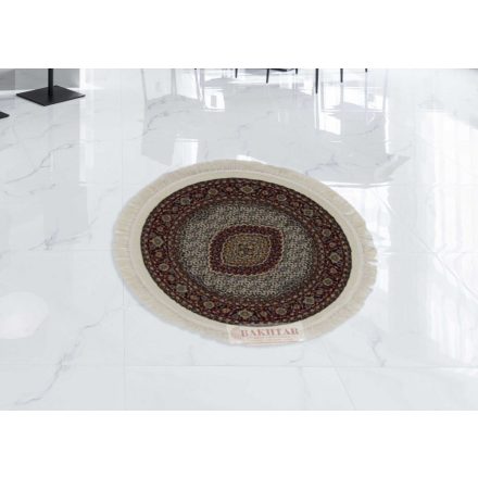 Tapis rond beige Mahi 150x150 tapis persan en acrylique de qualité