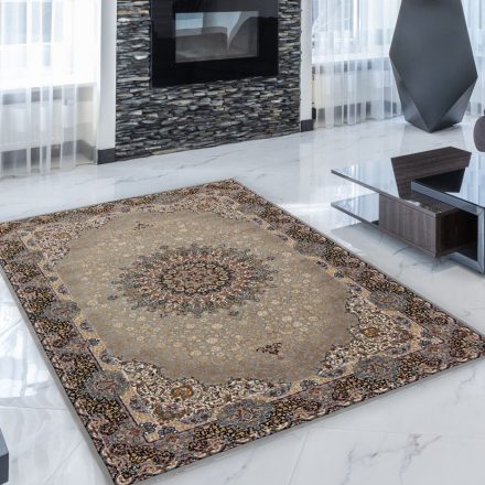 Tapis Persan gris KERMAN 140x200 tapis de luxe pour la chambre