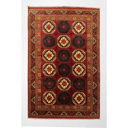 Tapis Afghan bordeaux-beige Kargai 204x311 tapis oriental fait main pour le salon